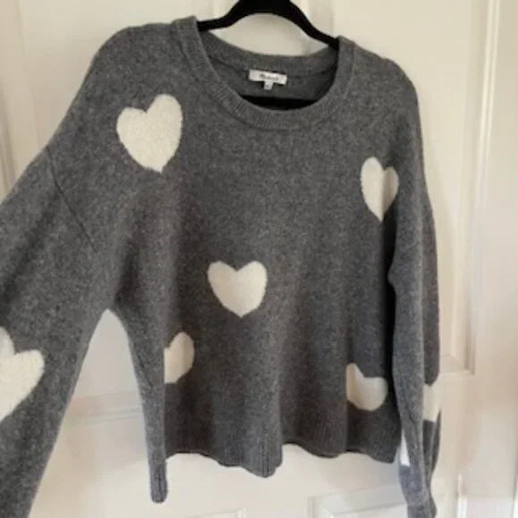 Madewell Heart Balloon-Sleeve Sweater - Medium - Picture 4 of 8